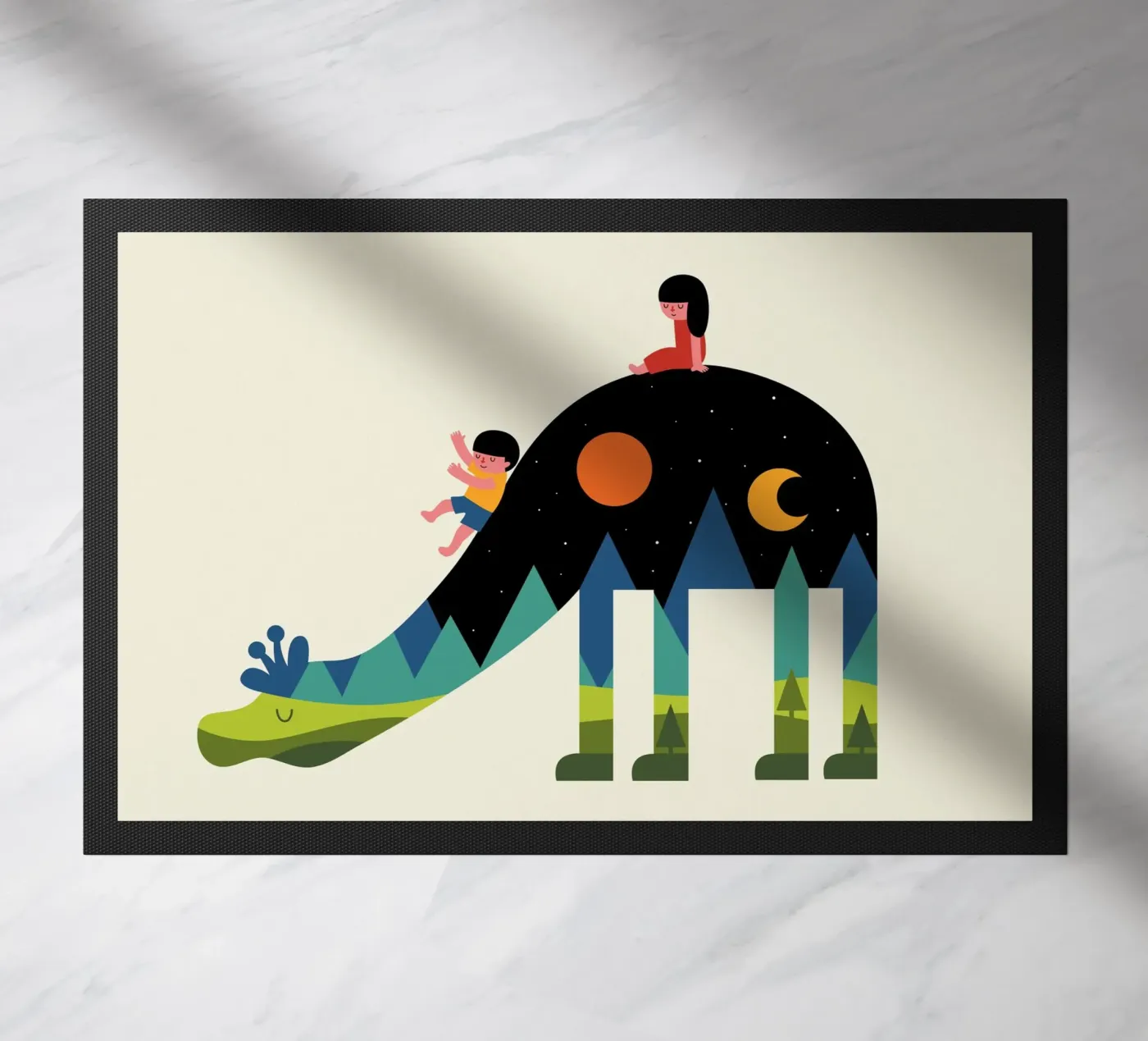 Vers le haut et vers le bas paillasson de Andy Westface