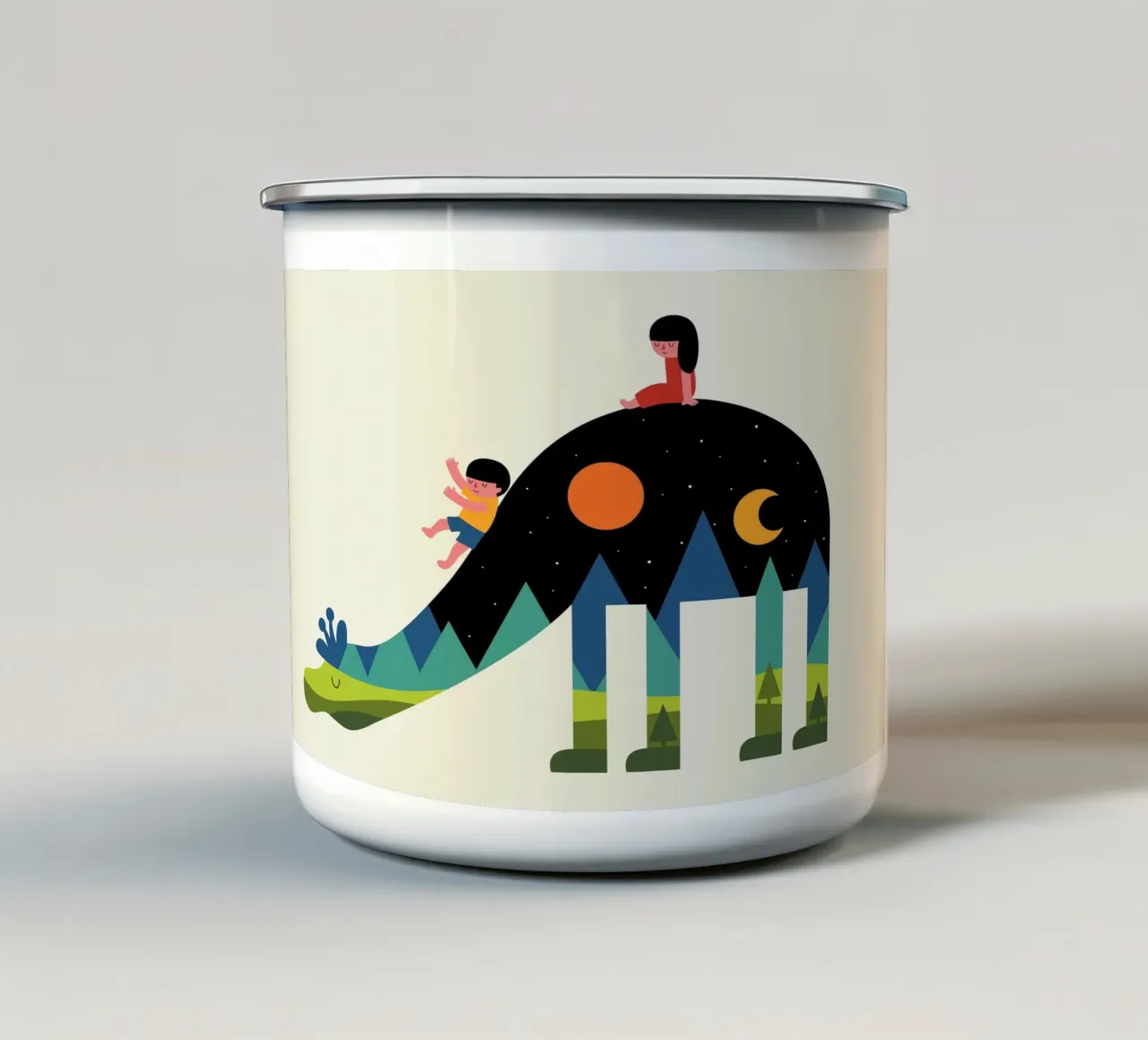 Su e giù tazza in smalto da Andy Westface