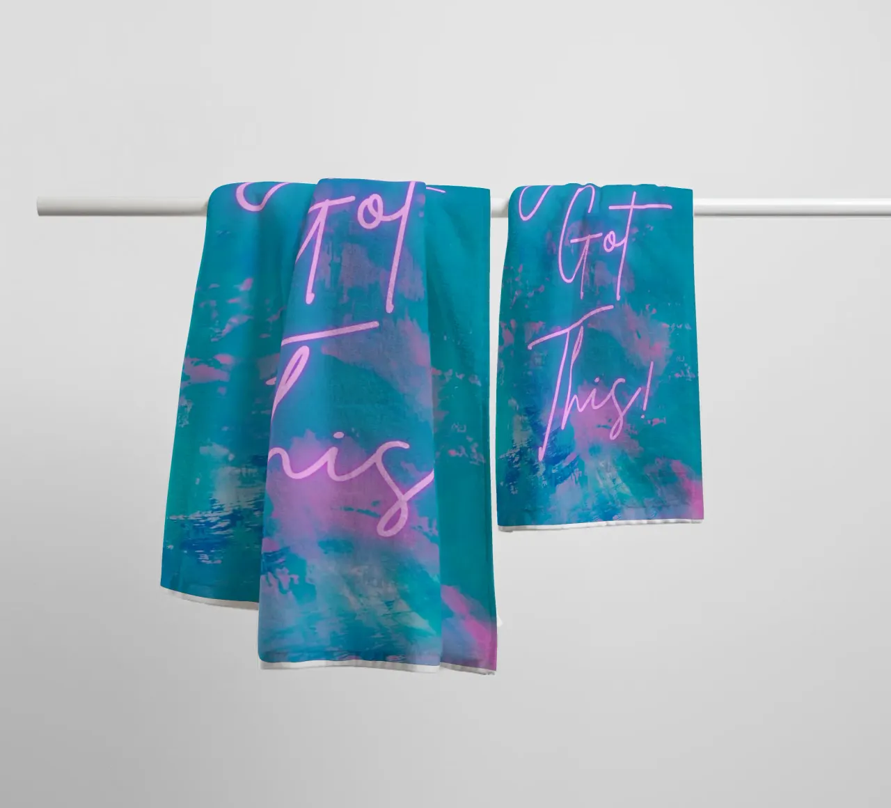 'You've Got This!' Colorful Abstract Print towel by FABOArt