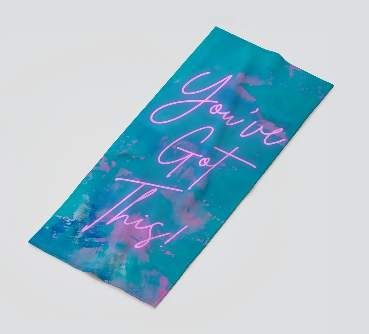 'You've Got This!' Colorful Abstract Print beach towel by FABOArt