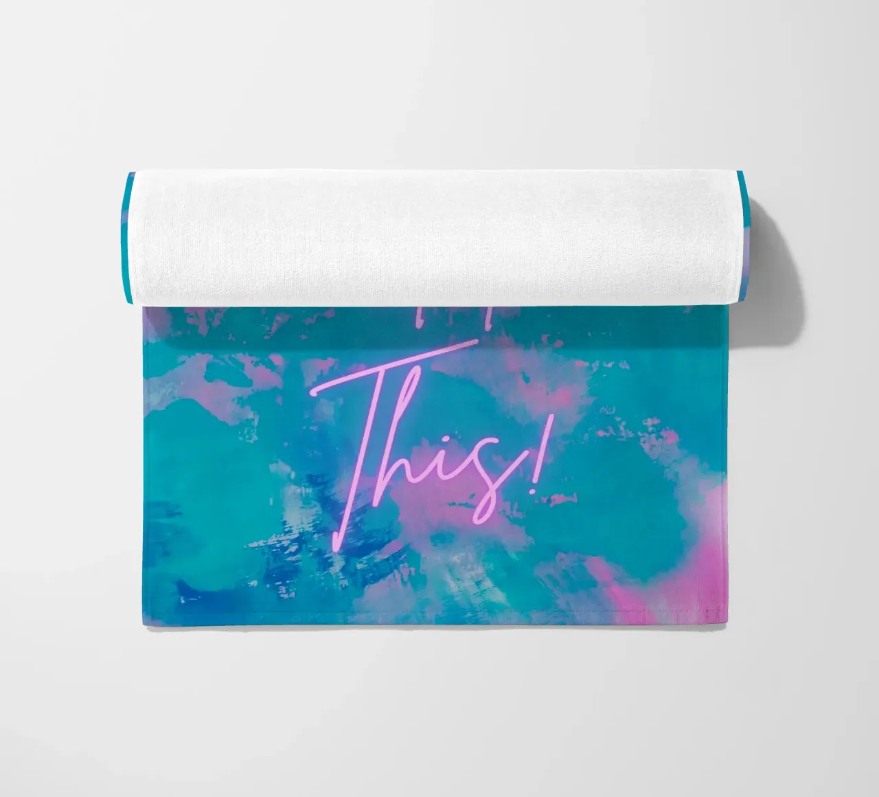 'You've Got This!' Colorful Abstract Print beach towel by FABOArt