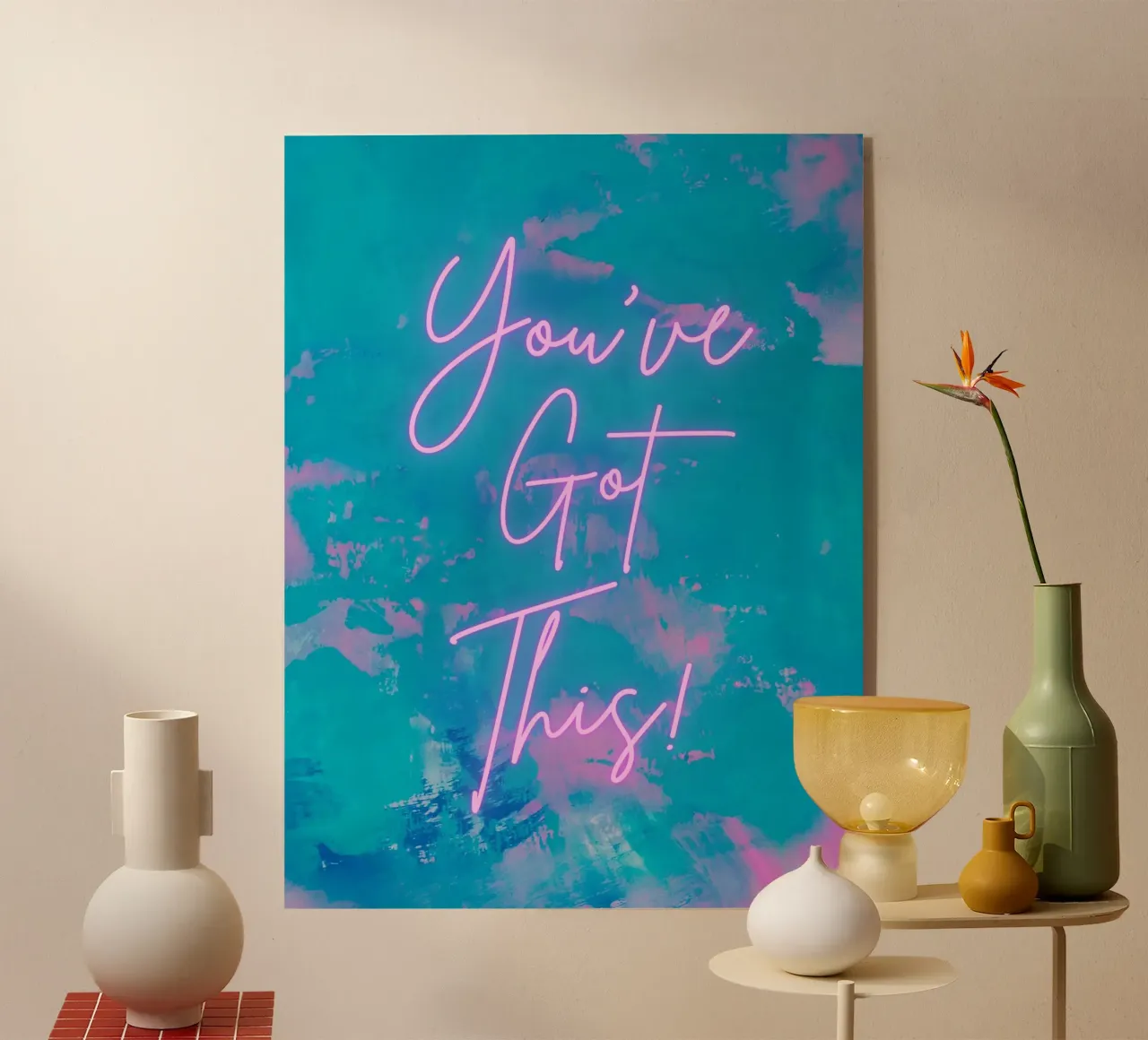 'You've Got This!' Colorful Abstract Print acrylic glass by FABOArt
