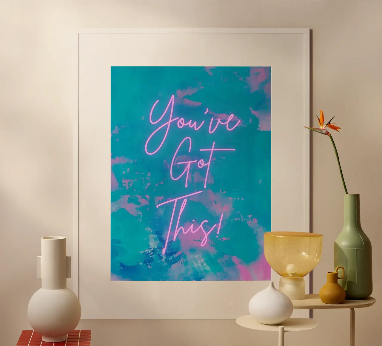 'You've Got This!' Colorful Abstract Print hahnemühle by FABOArt