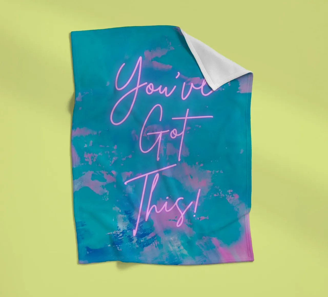 'You've Got This!' Colorful Abstract Print fleece blanket by FABOArt