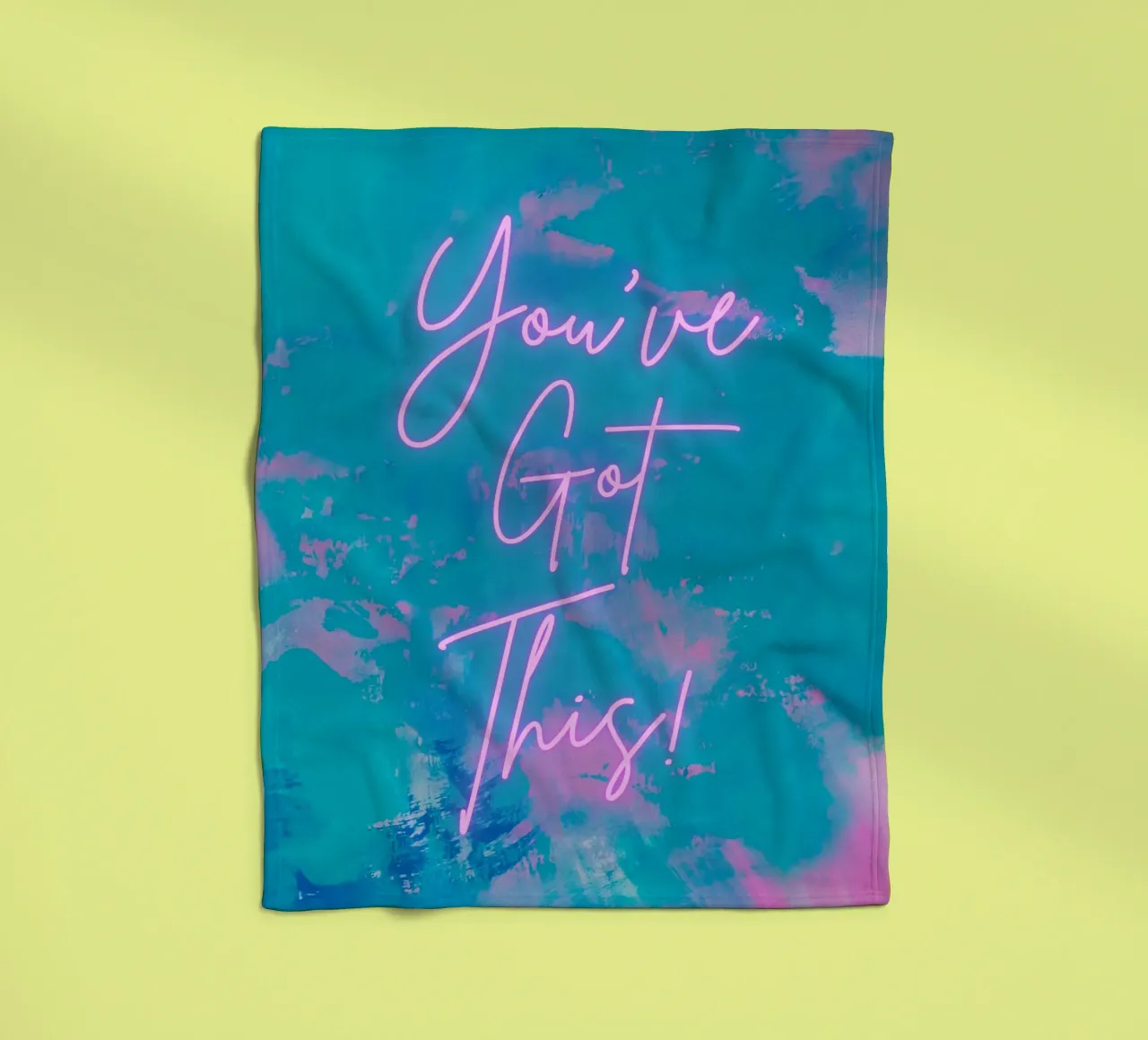'You've Got This!' Colorful Abstract Print fleece blanket by FABOArt