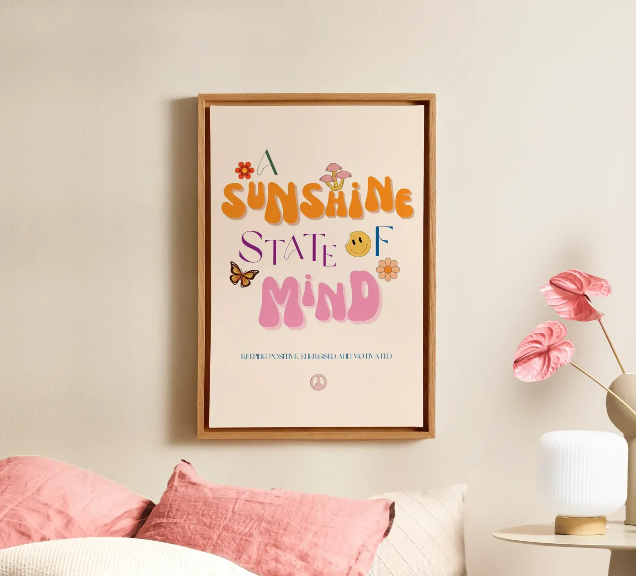 Sunshine State of Mind Print canvas met Baklijst van KOKRPrints