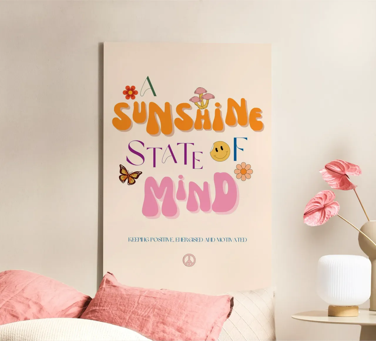 Sunshine State of Mind Print canvas met Baklijst van KOKRPrints
