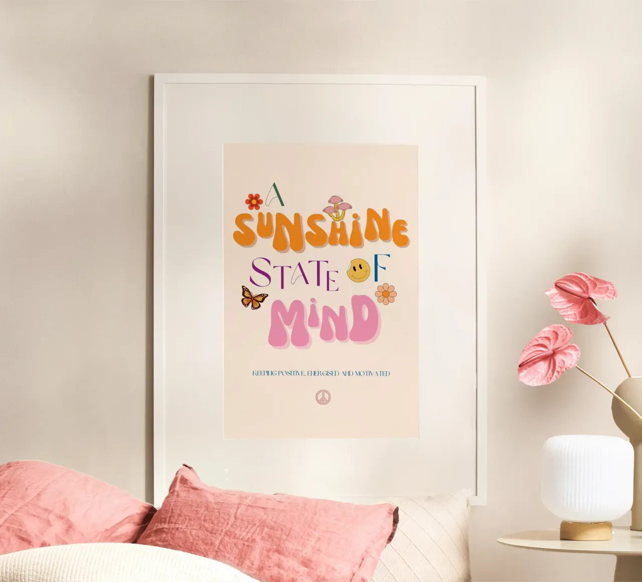 Stampa di uno stato d'animo solare poster con telaio in plastica da KOKRPrints