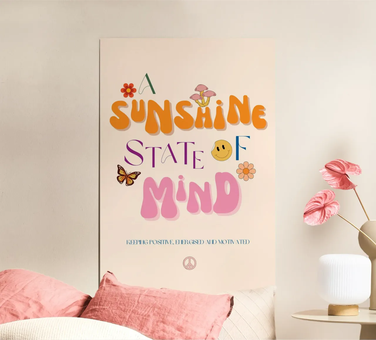 Stampa di uno stato d'animo solare poster con telaio in plastica da KOKRPrints
