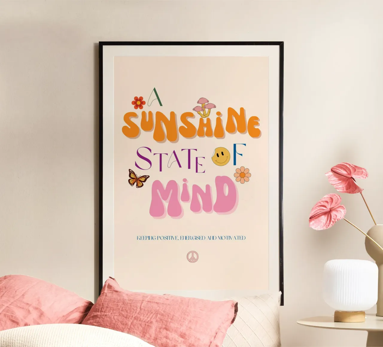 Stampa di uno stato d'animo solare poster con telaio in plastica da KOKRPrints