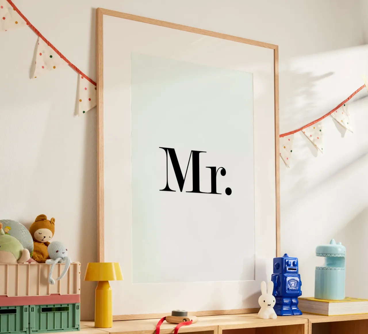 Mr. poster con telaio in plastica da Mottos by Sinan Saydik