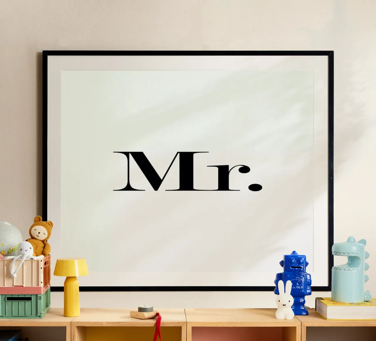 Mr. poster con telaio in plastica da Mottos by Sinan Saydik