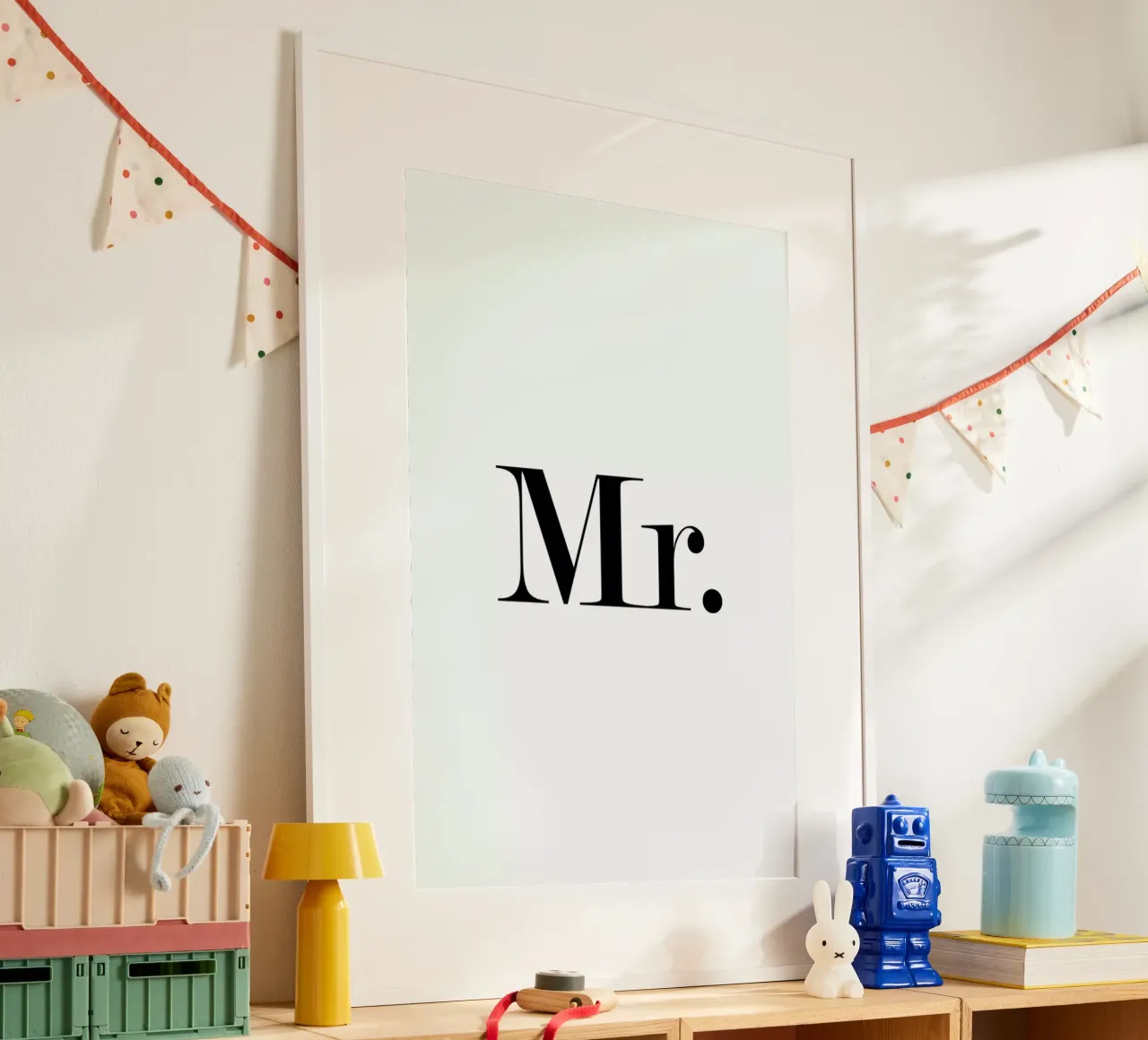 Mr. poster con telaio in plastica da Mottos by Sinan Saydik