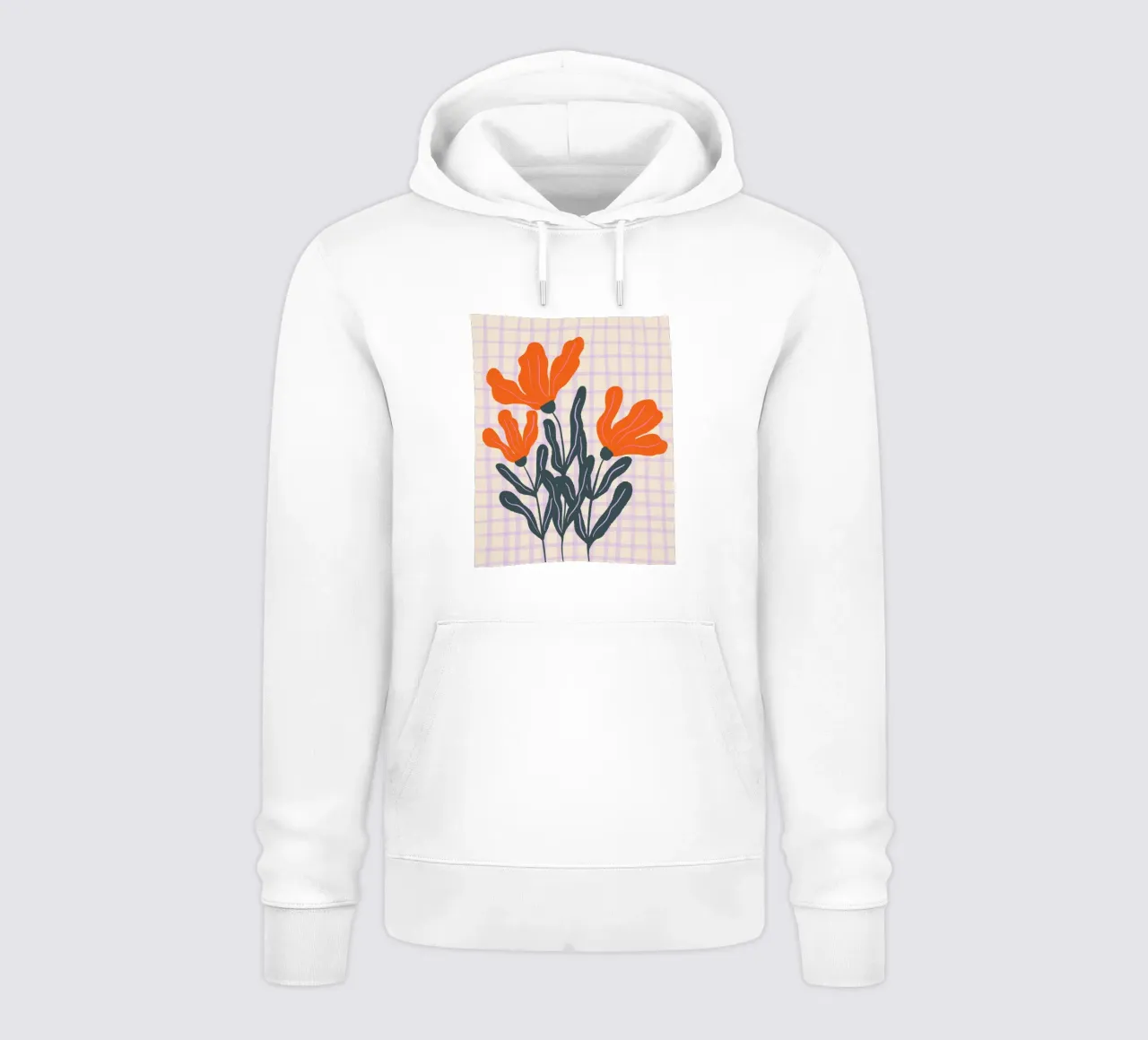 Flores abstractas en una cuadrícula 2 sudadera con capucha de Wackapacka
