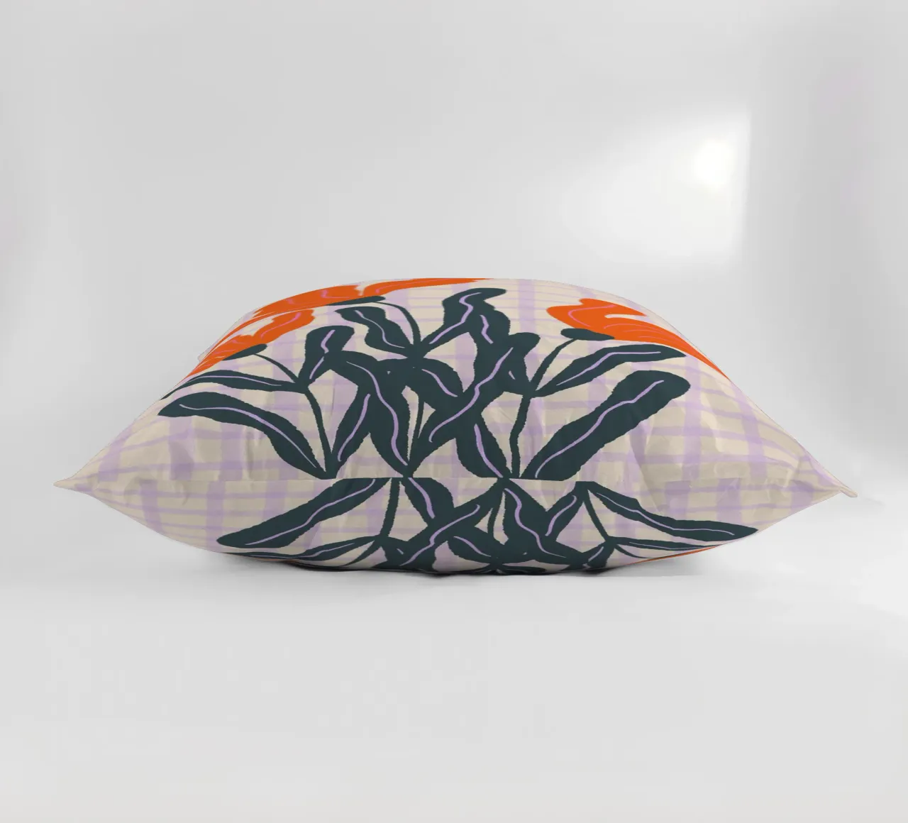 Abstract flowers on a grid pattern 2 decorative cushion by Wackapacka