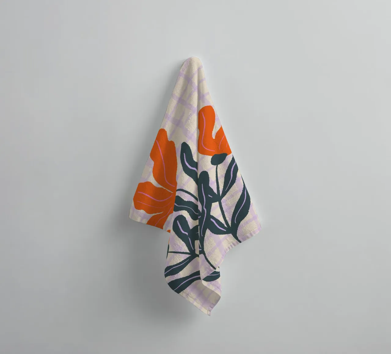 Abstract flowers on a grid pattern 2 towel by Wackapacka