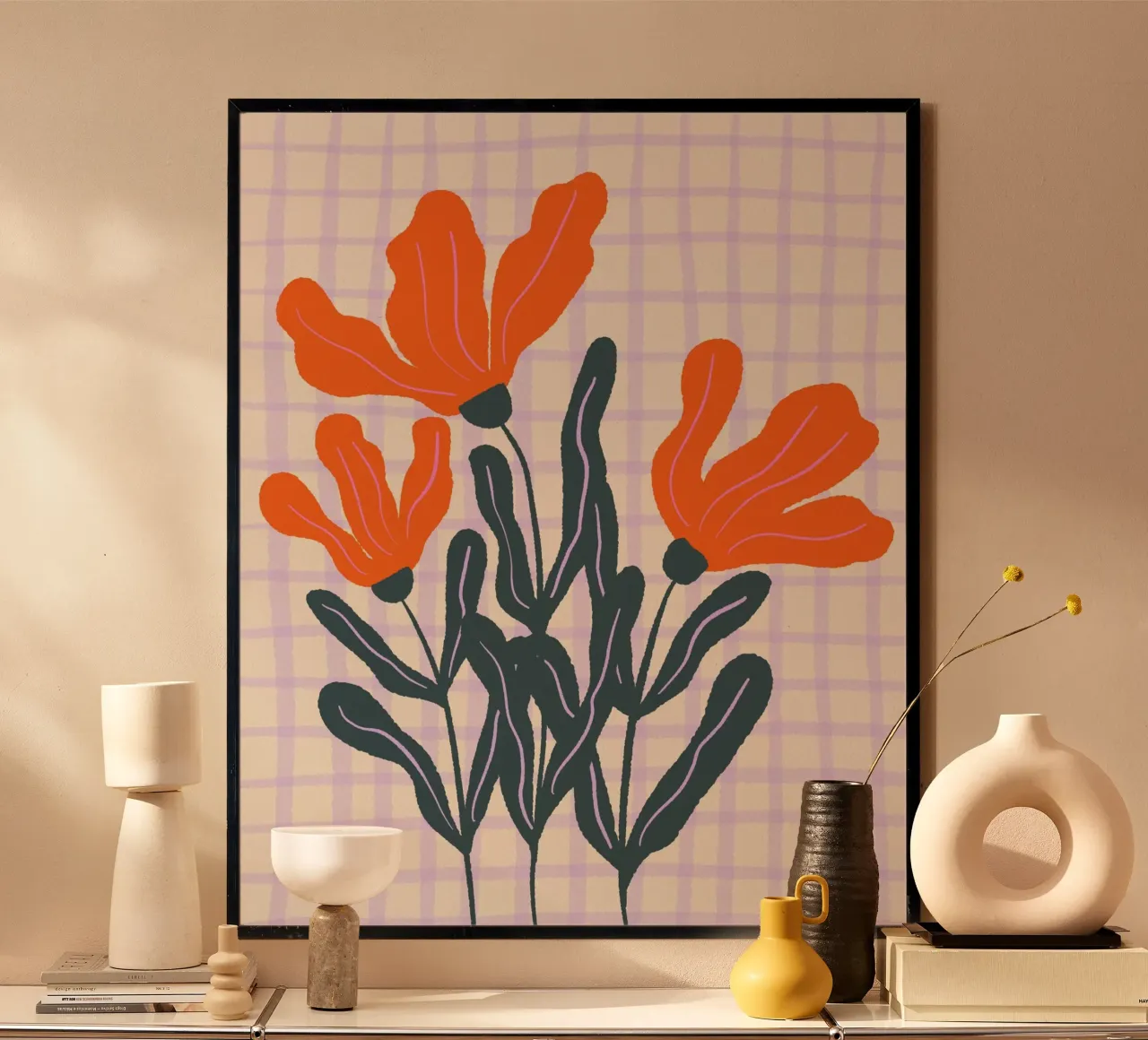 Flores abstractas en una cuadrícula 2 hahnemühle de Wackapacka