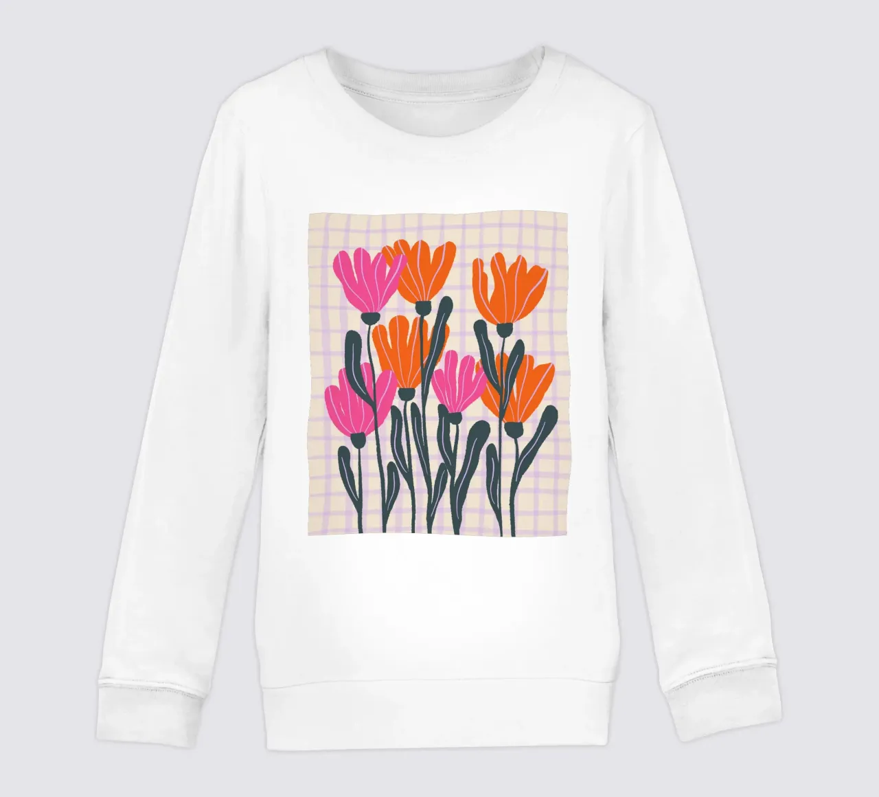 Flores abstractas en una cuadrícula 3 sudadera para niño de Wackapacka
