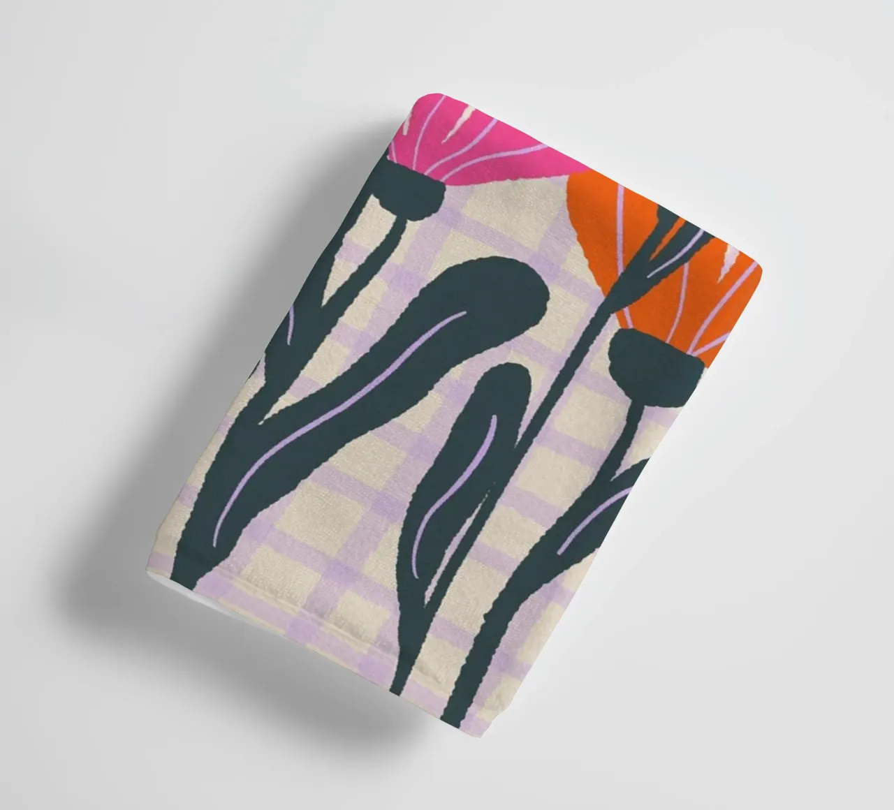 Abstract flowers on a grid pattern 3 towel by Wackapacka