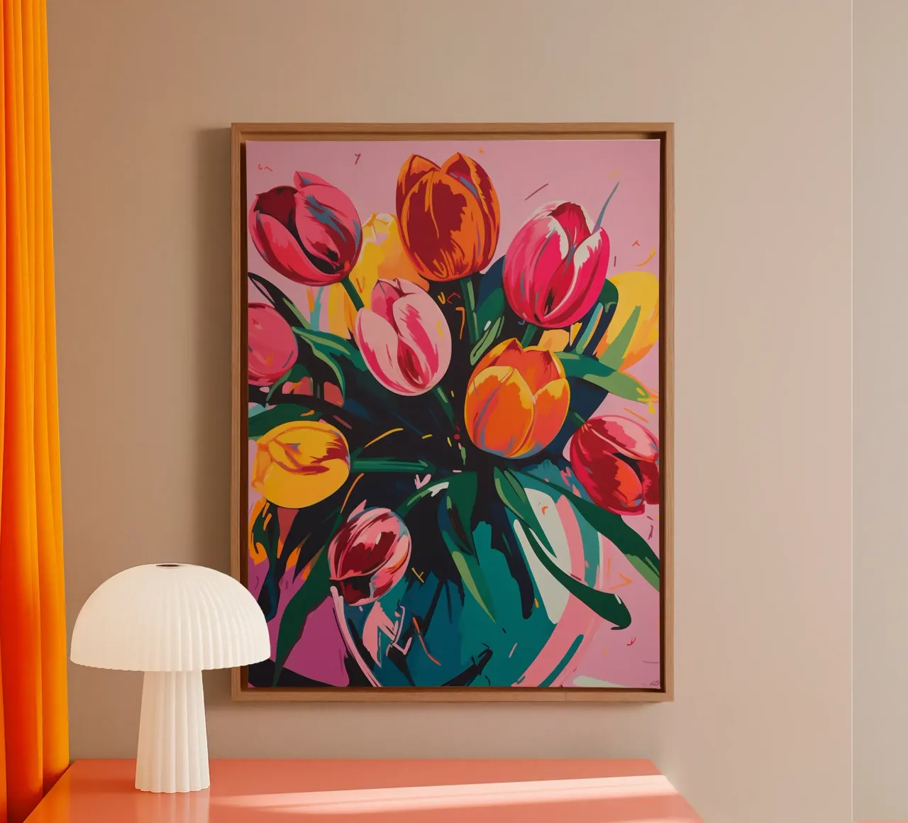 Colourful tulips canvas by Katja Stehle Design