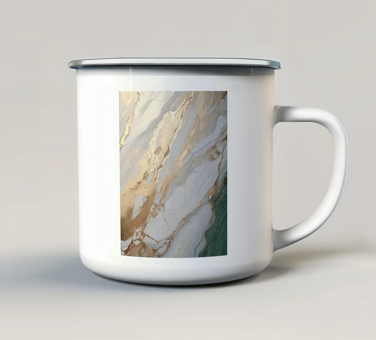 Weiß Gold Stein Aura Achat - Harmonie Chakra Selbstliebe tazza in smalto da bujaboom