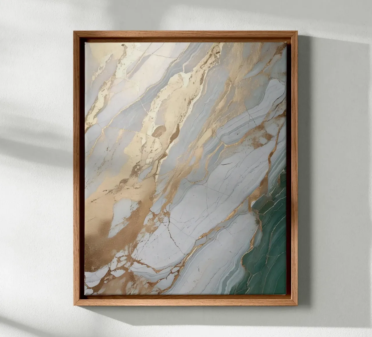 Weiß Gold Stein Aura Achat - Harmonie Chakra Selbstliebe tela con Cornice a cassetta da bujaboom