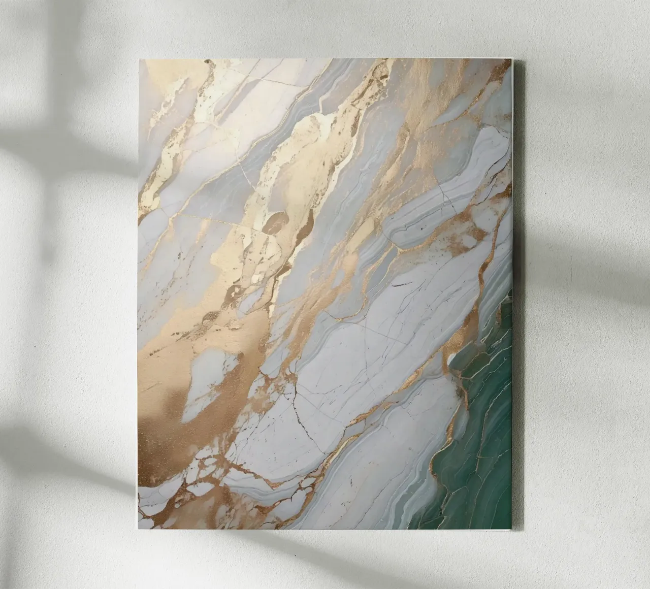 Weiß Gold Stein Aura Achat - Harmonie Chakra Selbstliebe tela con Cornice a cassetta da bujaboom
