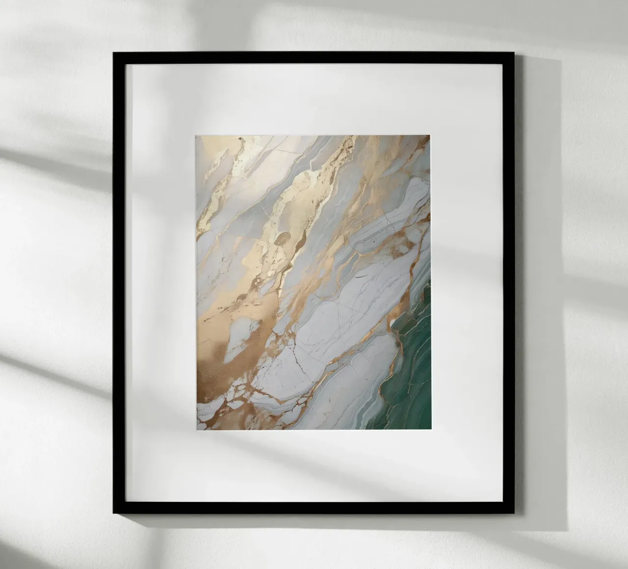 Weiß Gold Stein Aura Achat - Harmonie Chakra Selbstliebe poster con telaio in plastica da bujaboom