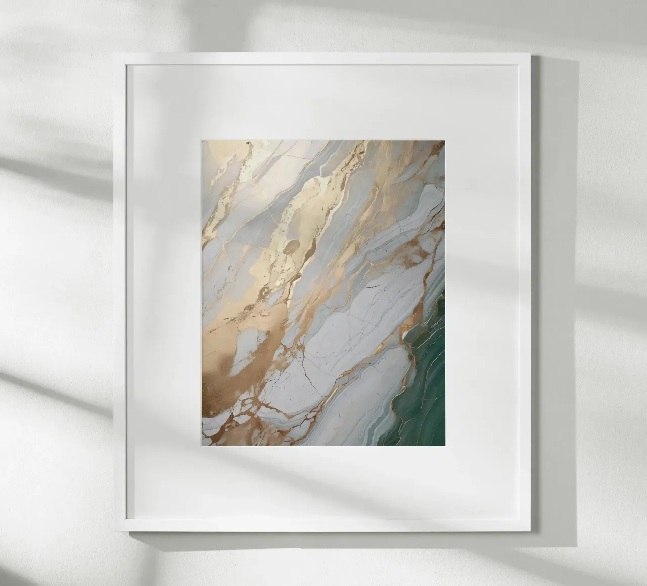 Weiß Gold Stein Aura Achat - Harmonie Chakra Selbstliebe poster con telaio in plastica da bujaboom