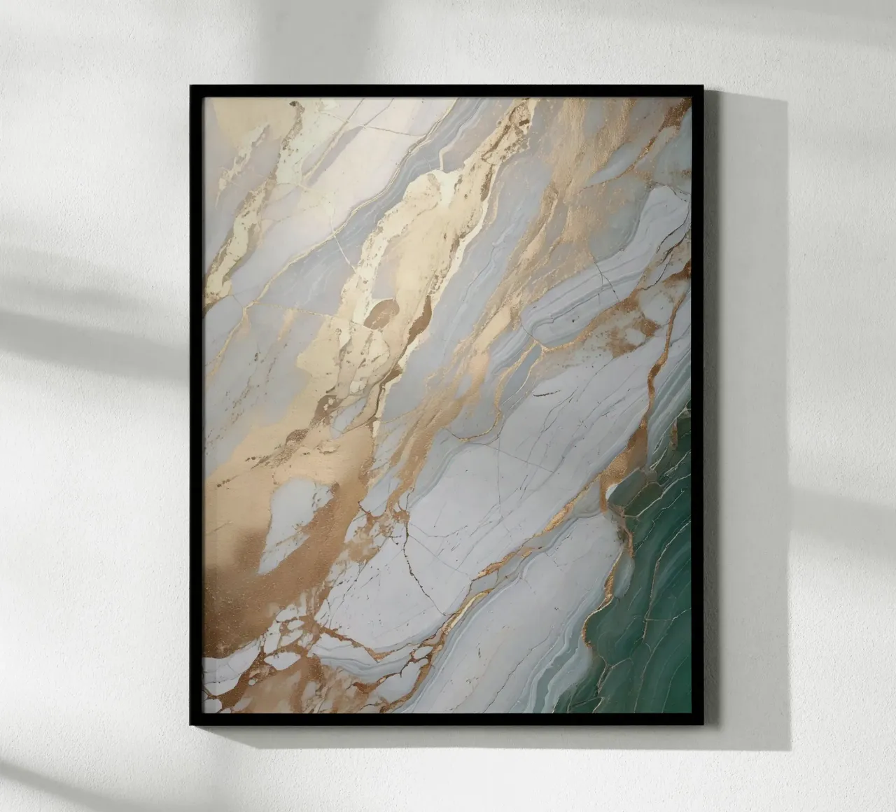 Weiß Gold Stein Aura Achat - Harmonie Chakra Selbstliebe poster con telaio in plastica da bujaboom
