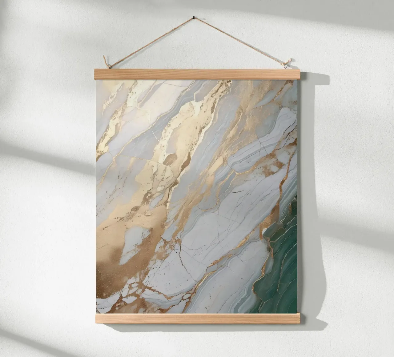 Weiß Gold Stein Aura Achat - Harmonie Chakra Selbstliebe poster con telaio in plastica da bujaboom