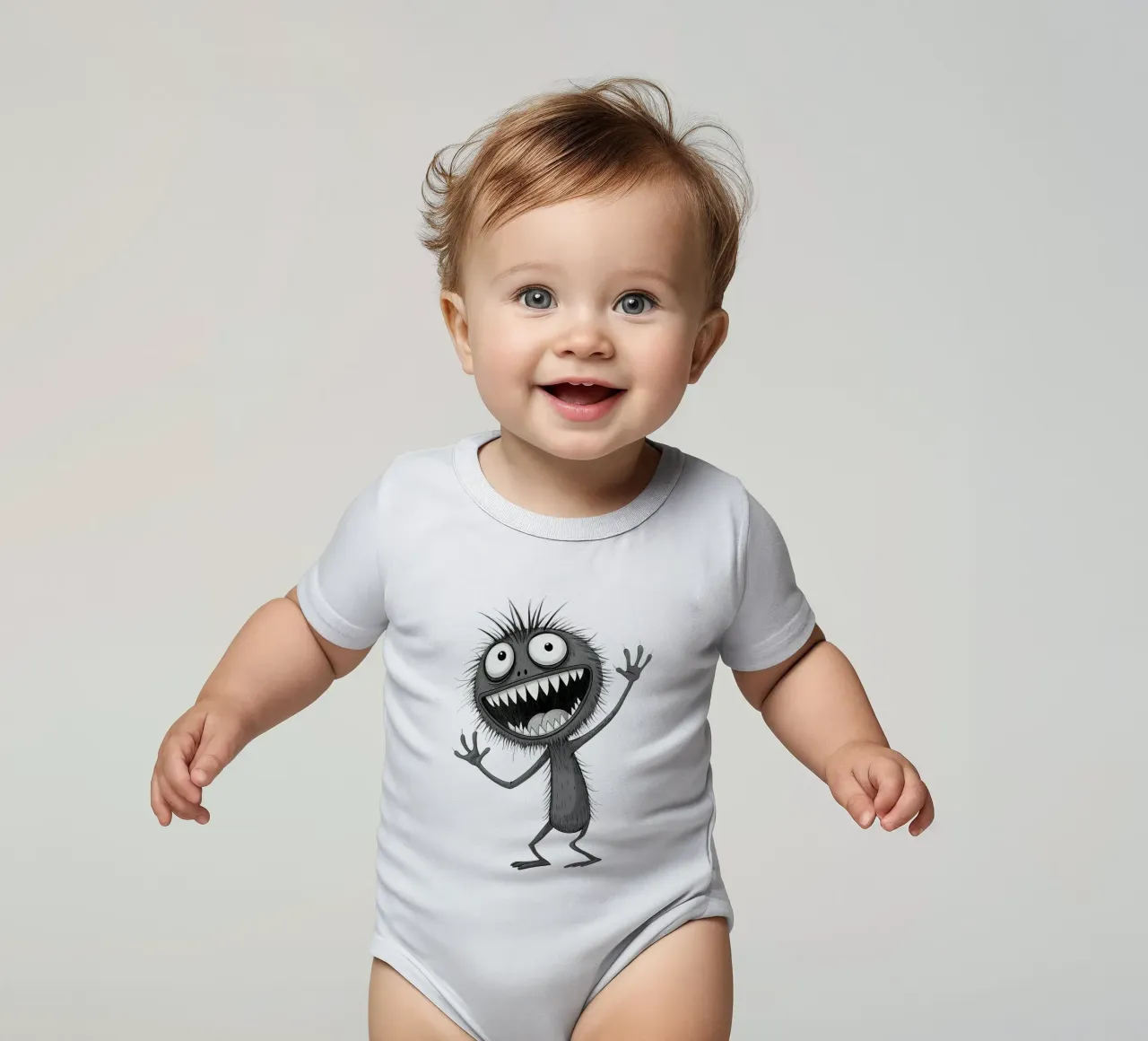 Osore - Monster Comics - Serial 03 short-sleeve baby romper by Monsters