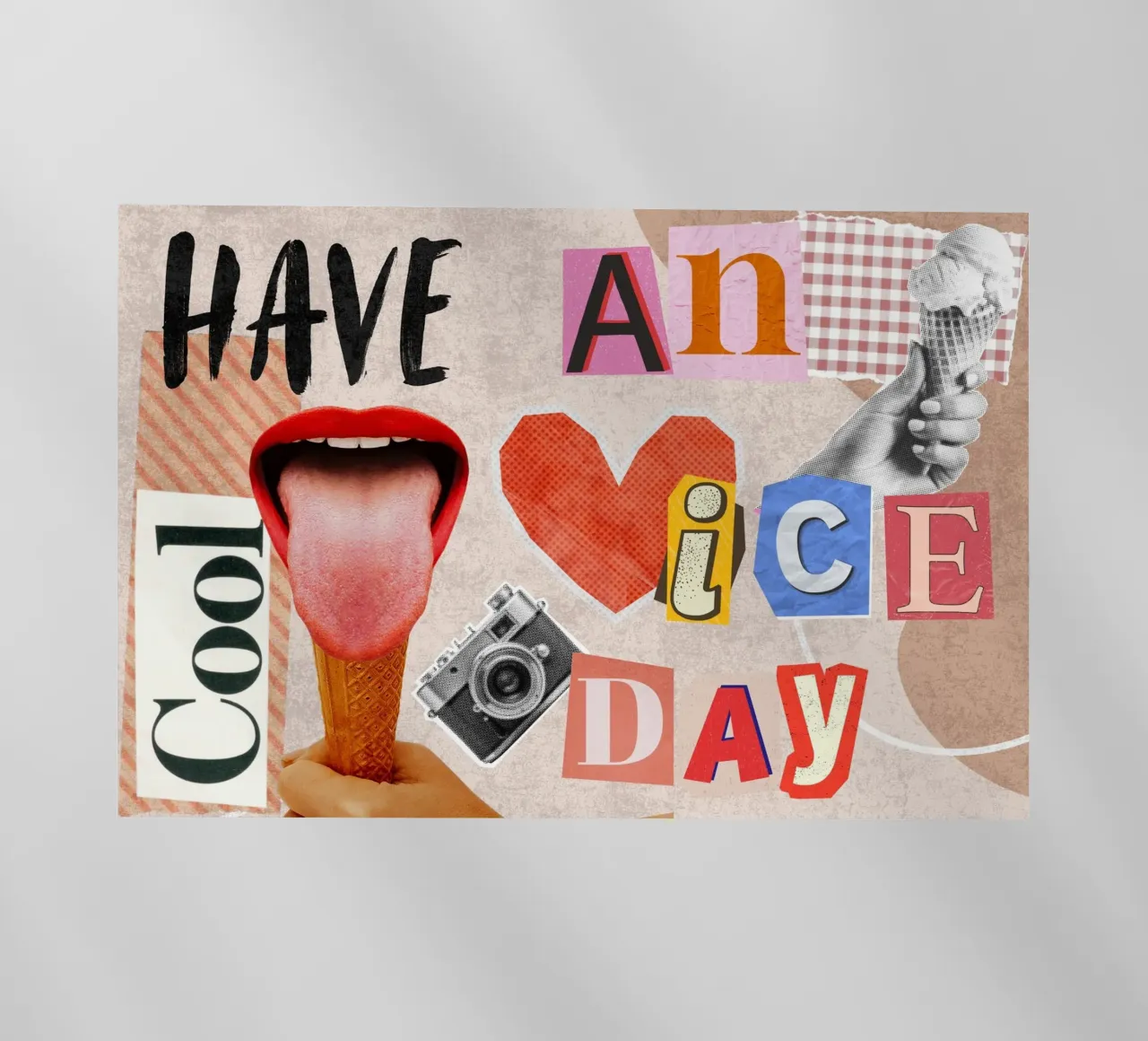 Have an ice day - cool & funny pun to be nice pellicola backlit da Collage Quotes