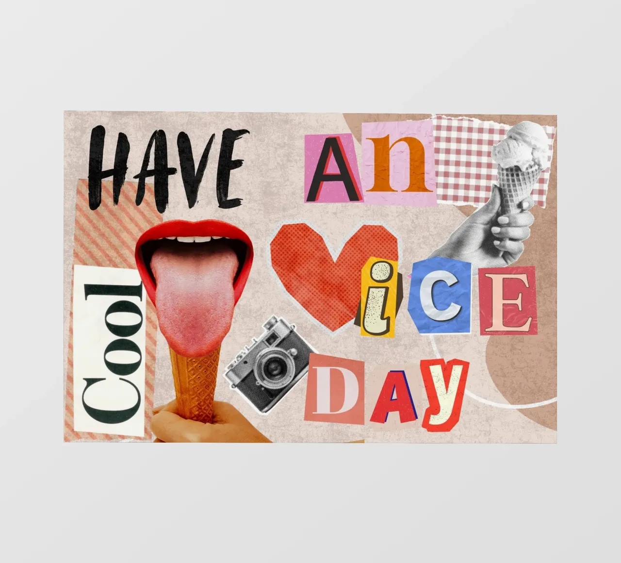 Have an ice day - cool & funny pun to be nice pellicola backlit da Collage Quotes