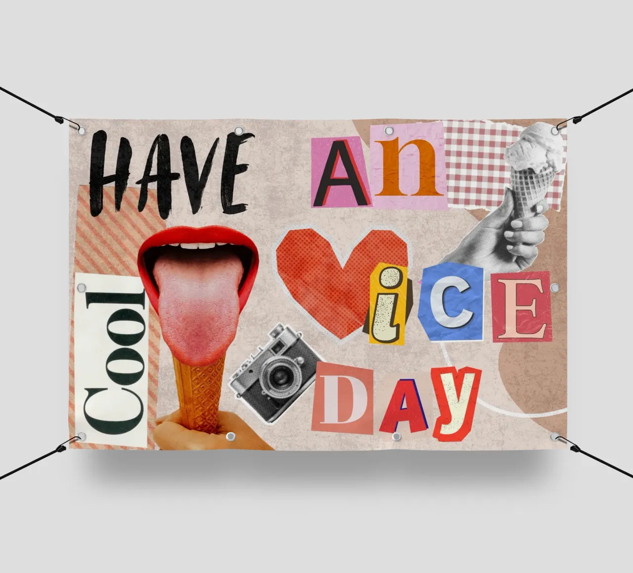 Have an ice day - cool & funny pun to be nice telo in pvc da Collage Quotes