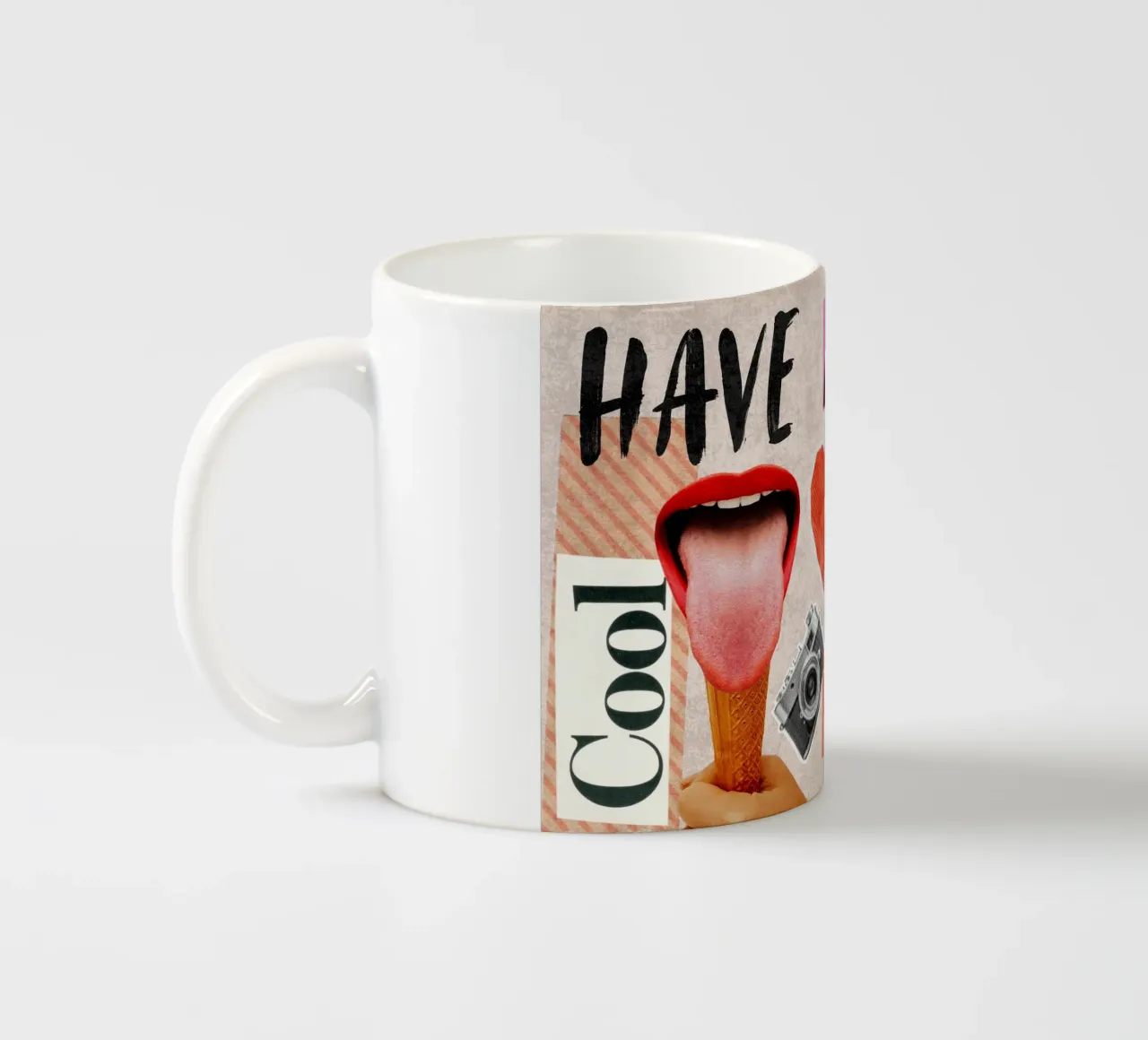Have an ice day - cool & funny pun to be nice tazza in ceramica da Collage Quotes