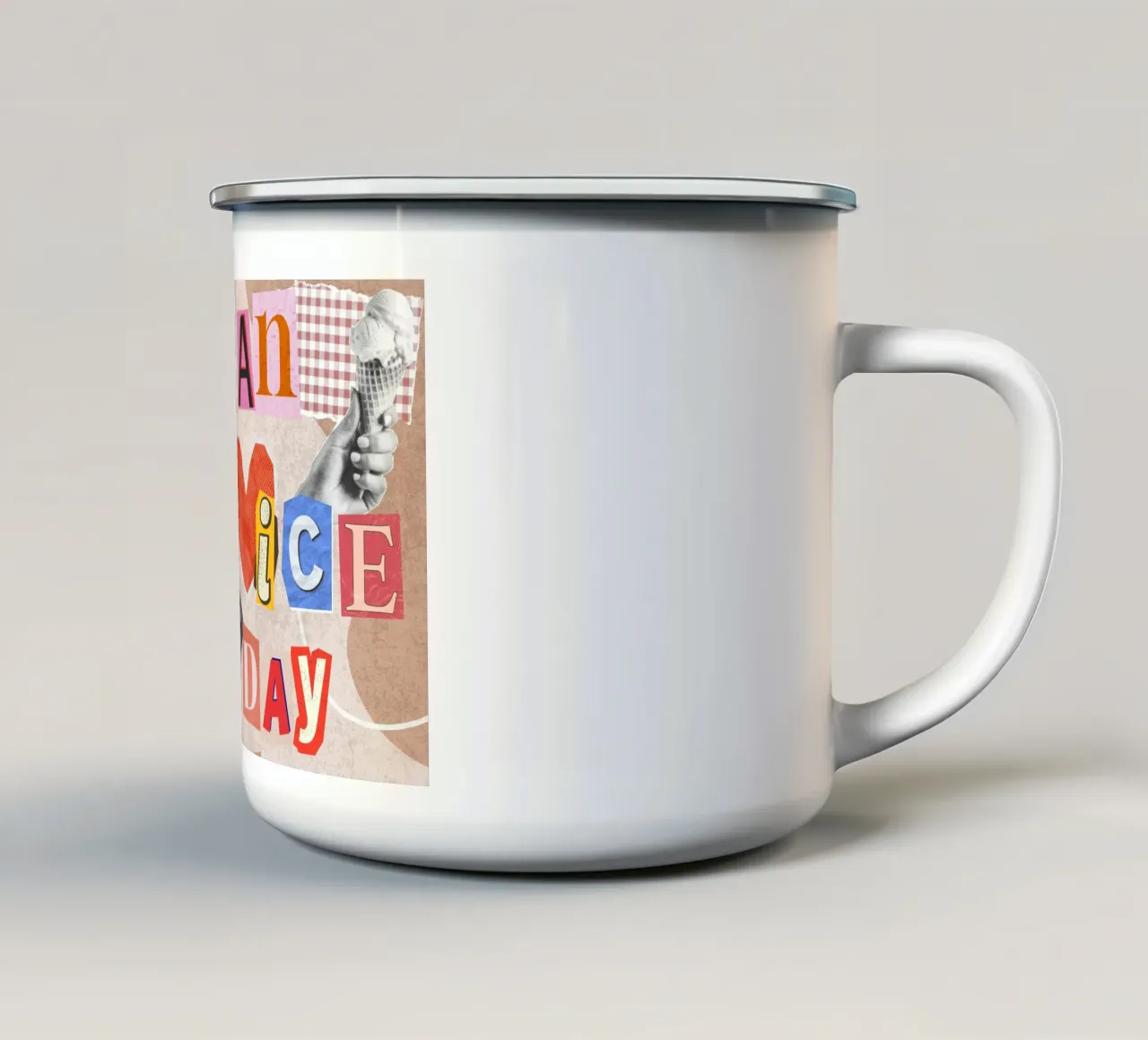 Have an ice day - cool & funny pun to be nice tazza in smalto da Collage Quotes