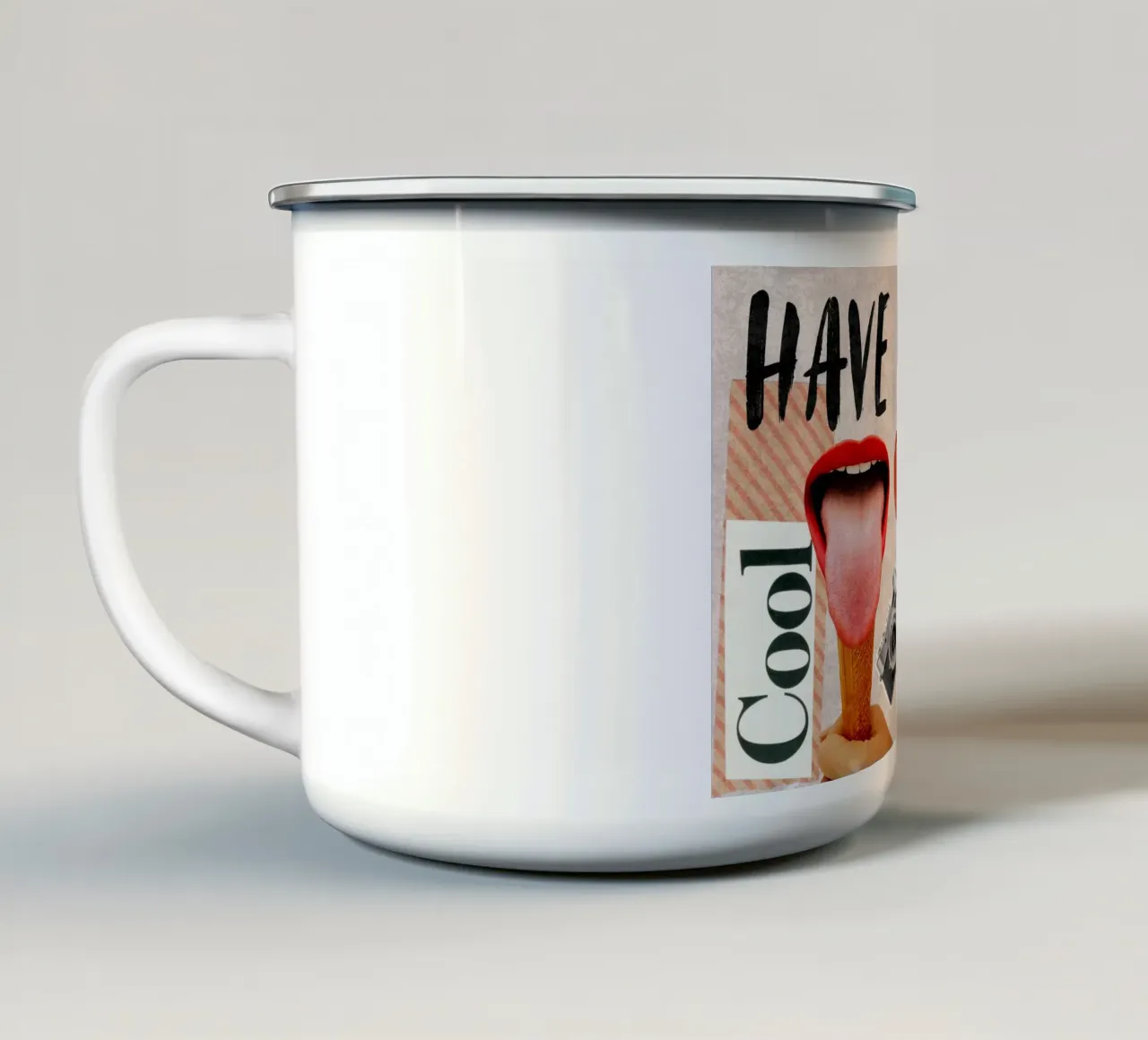 Have an ice day - cool & funny pun to be nice tazza in smalto da Collage Quotes