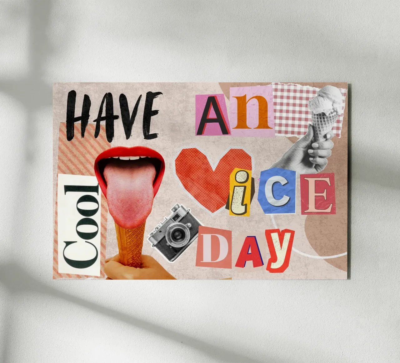 Have an ice day - cool & funny pun to be nice alluminio dibond da Collage Quotes