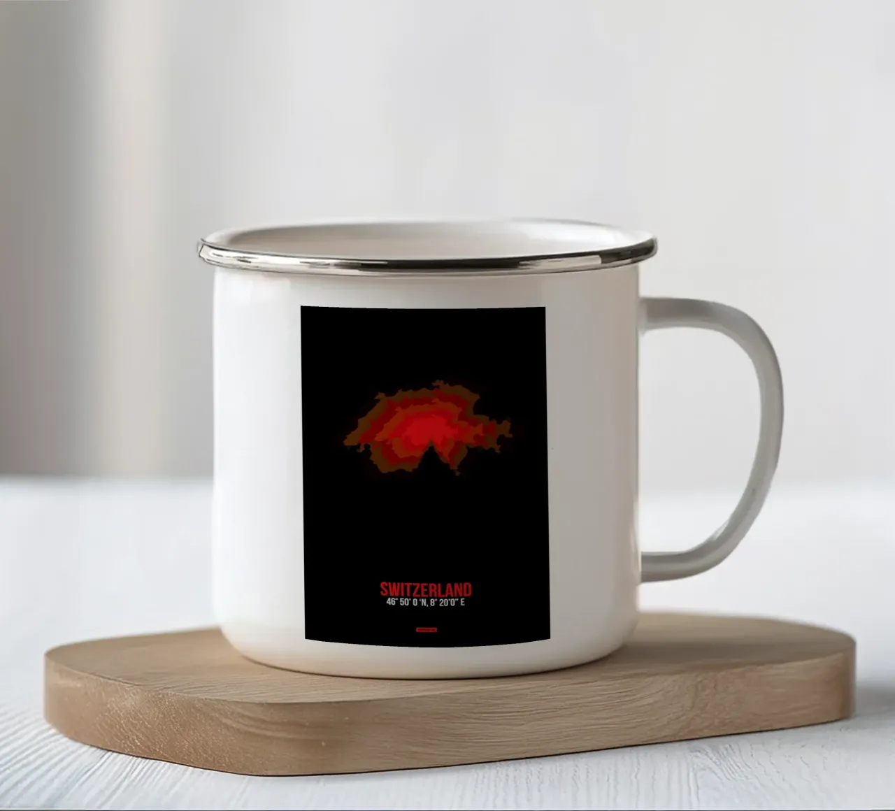 Switzerland Radiant Map tazza in smalto da Naxart