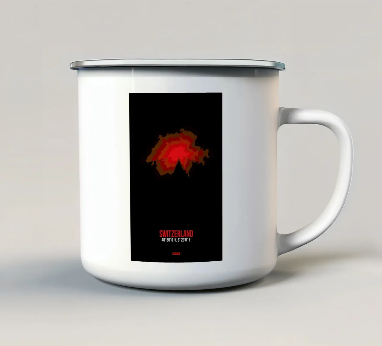 Switzerland Radiant Map tazza in smalto da Naxart