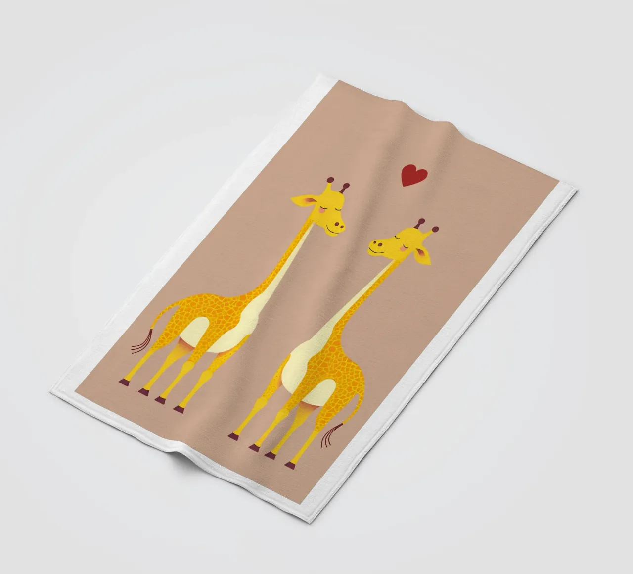 Giraffenliebe - süßes & liebenswertes Tierpaar Fleecedecke von Punderful Day