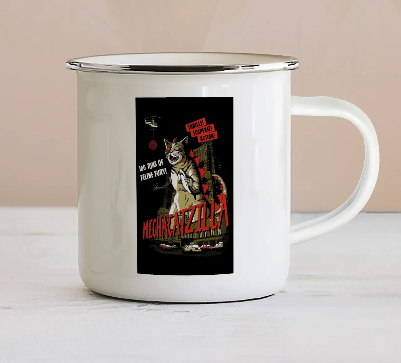 Mecha Catzilla tazza in smalto da DinoMike