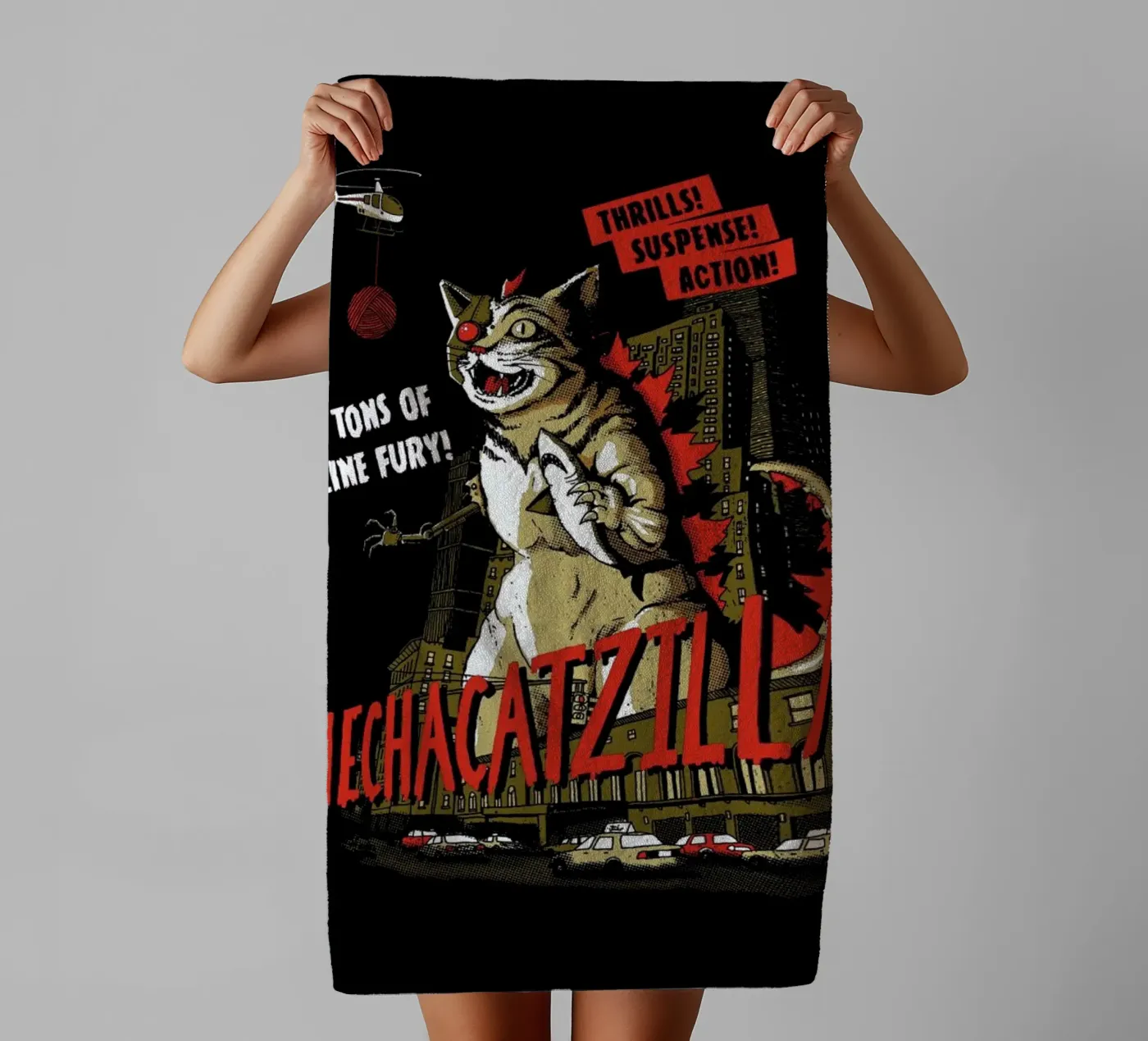 Mecha Catzilla towel by DinoMike