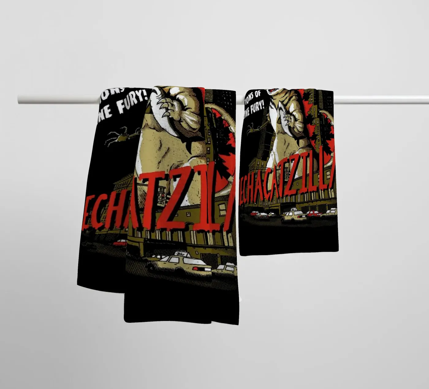 Mecha Catzilla towel by DinoMike