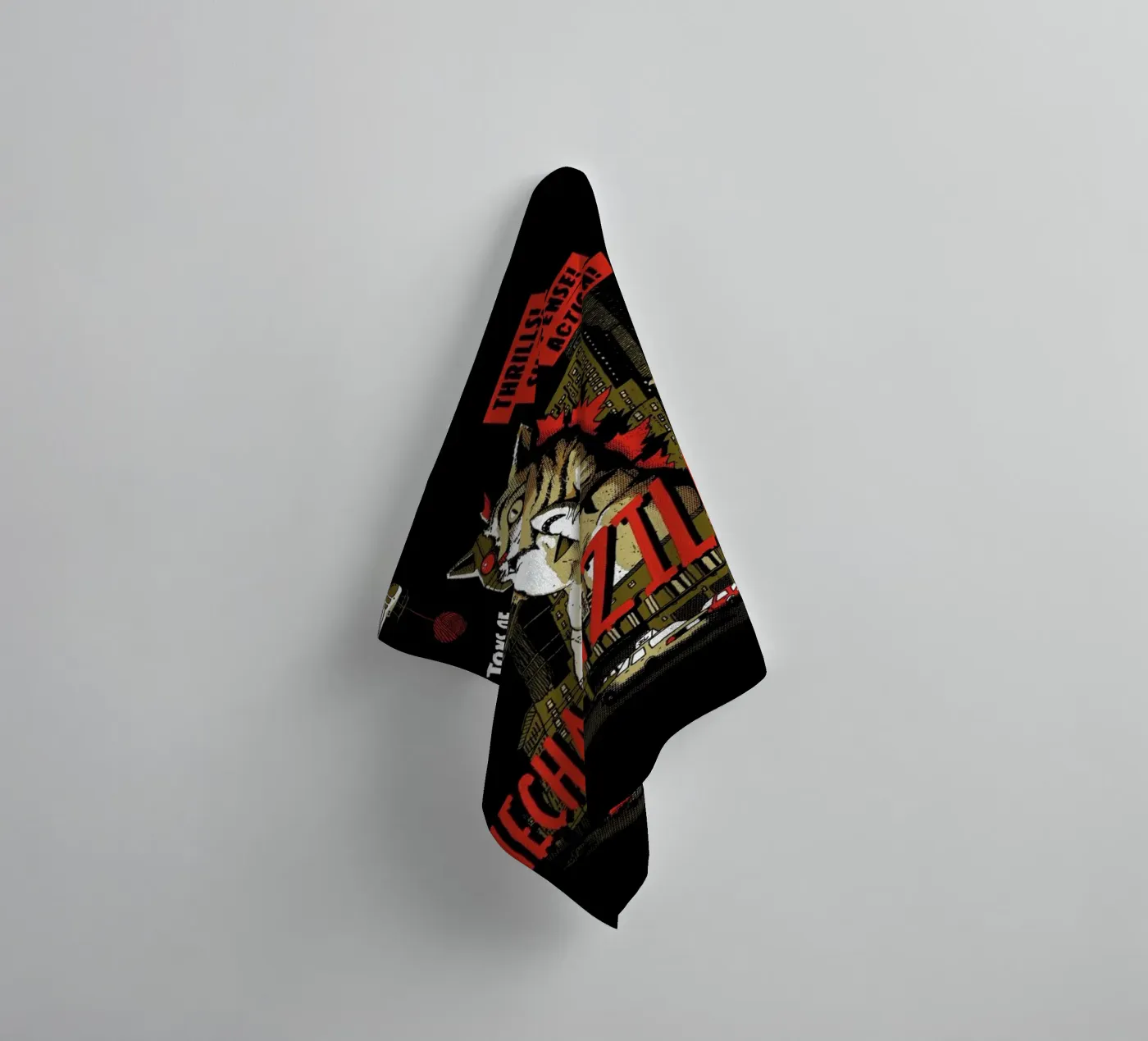 Mecha Catzilla towel by DinoMike