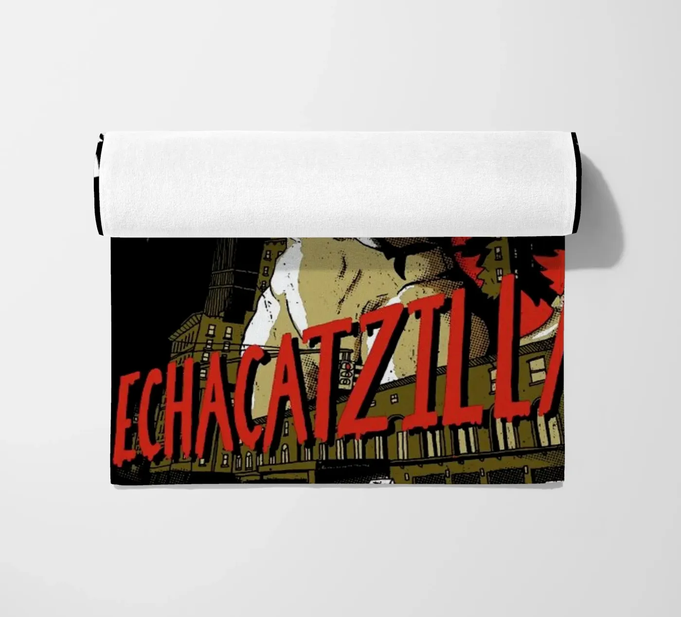 Mecha Catzilla beach towel by DinoMike