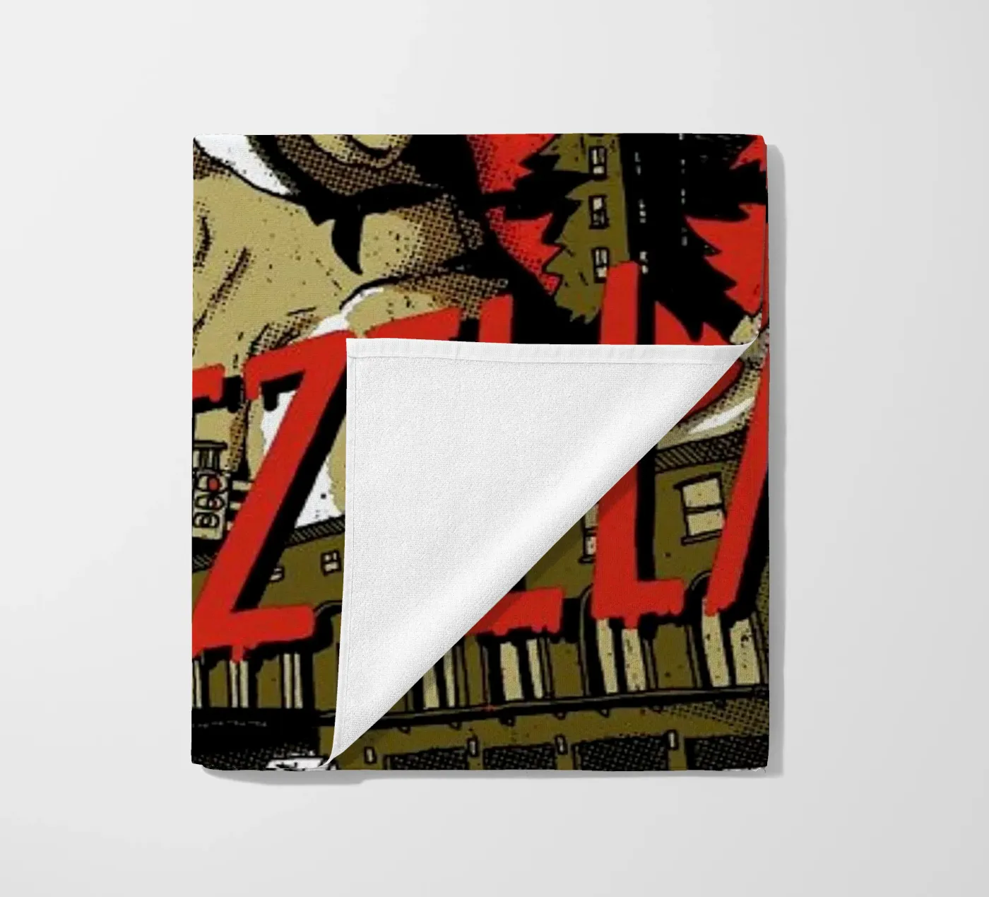 Mecha Catzilla beach towel by DinoMike