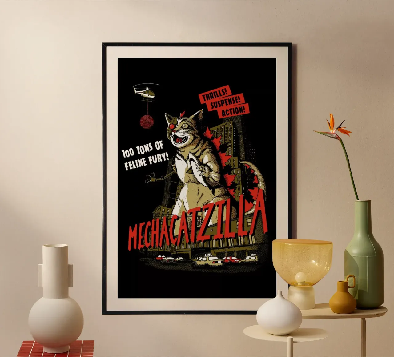 Mecha Catzilla carta hahnemühle da DinoMike