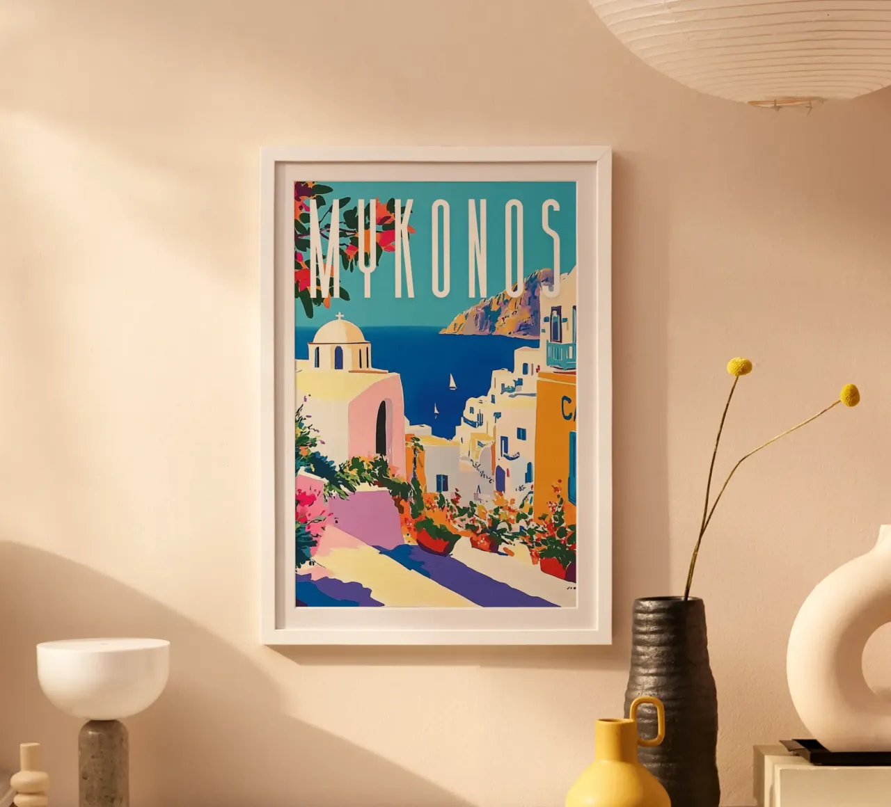 Mykonos poster con telaio in legno da NORDLICHT DESIGNS